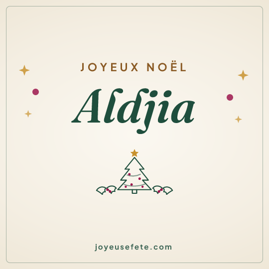 Image carrée « Joyeux Noël Aldjia » pour WhatsApp