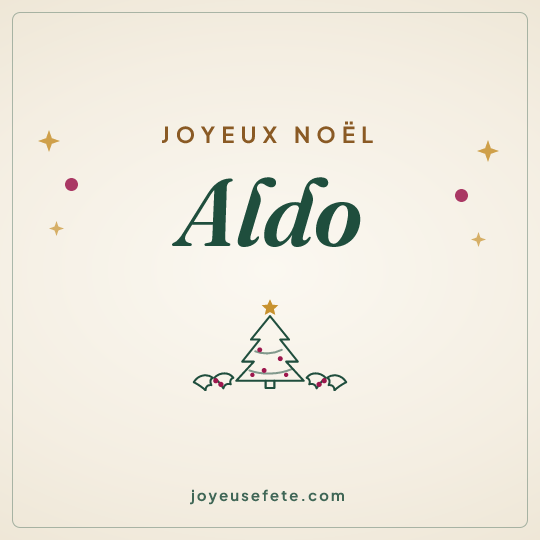 Image carrée « Joyeux Noël Aldo » pour WhatsApp