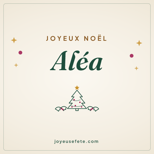 Image carrée « Joyeux Noël Aléa » pour WhatsApp
