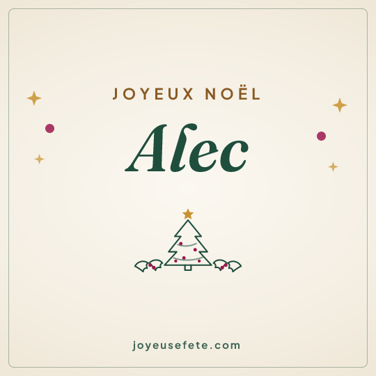 Image carrée « Joyeux Noël Alec » pour WhatsApp