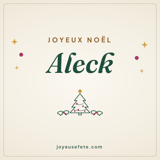 Image carrée « Joyeux Noël Aleck » pour WhatsApp