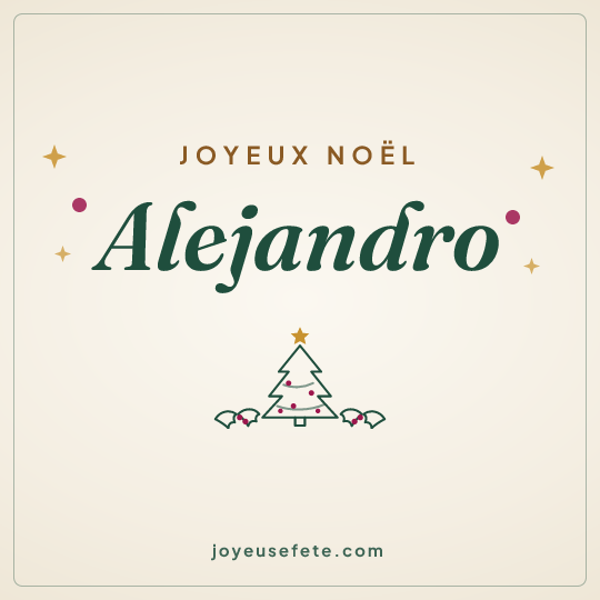 Image carrée « Joyeux Noël Alejandro » pour WhatsApp