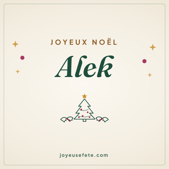 Image carrée « Joyeux Noël Alek » pour WhatsApp