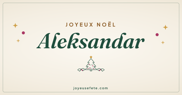 Image « Joyeux Noël Aleksandar » au format large
