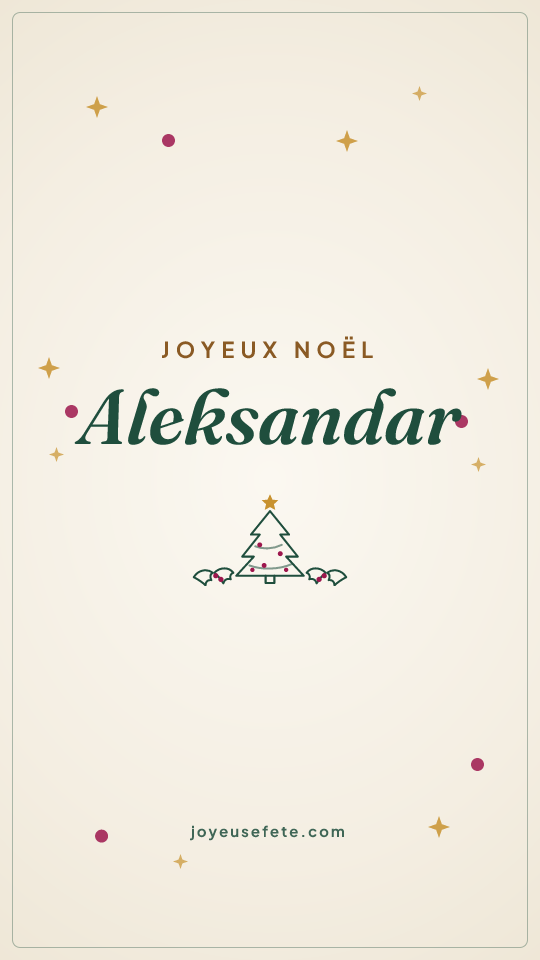 Image « Joyeux Noël Aleksandar » au format story
