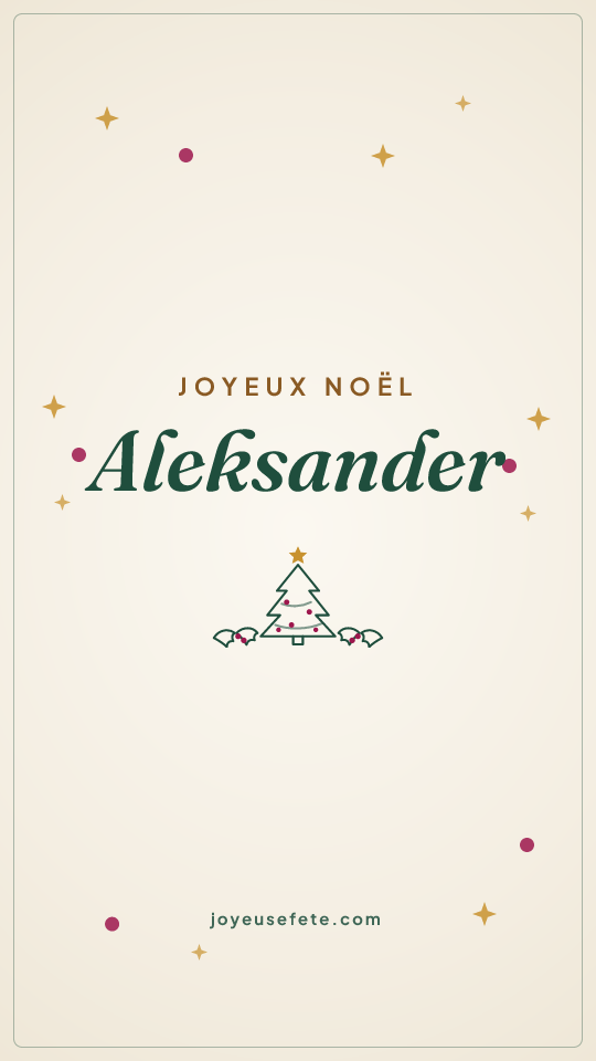 Image « Joyeux Noël Aleksander » au format story
