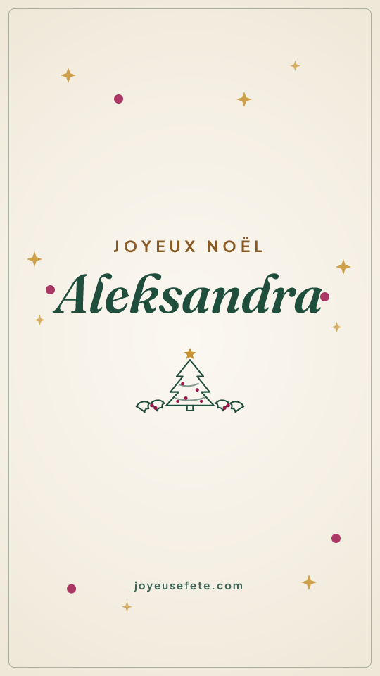 Image « Joyeux Noël Aleksandra » au format story