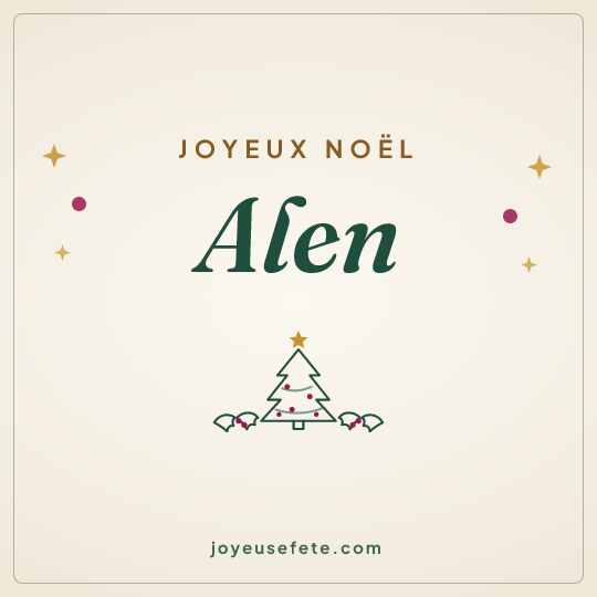 Image carrée « Joyeux Noël Alen » pour WhatsApp