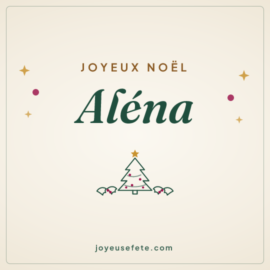 Image carrée « Joyeux Noël Aléna » pour WhatsApp