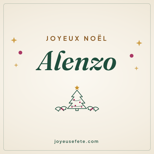 Image carrée « Joyeux Noël Alenzo » pour WhatsApp