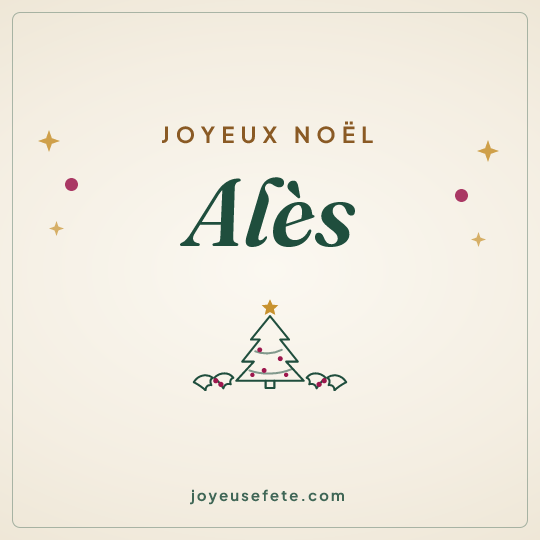 Image carrée « Joyeux Noël Alès » pour WhatsApp
