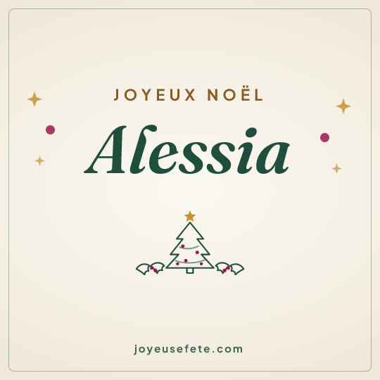 Image carrée « Joyeux Noël Alessia » pour WhatsApp