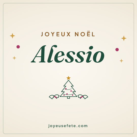 Image carrée « Joyeux Noël Alessio » pour WhatsApp