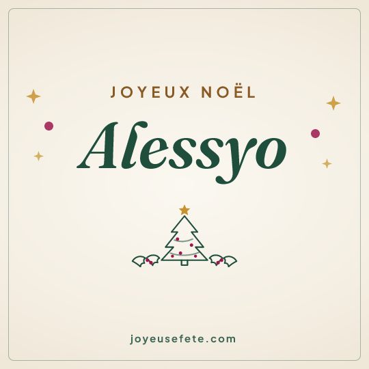 Image carrée « Joyeux Noël Alessyo » pour WhatsApp