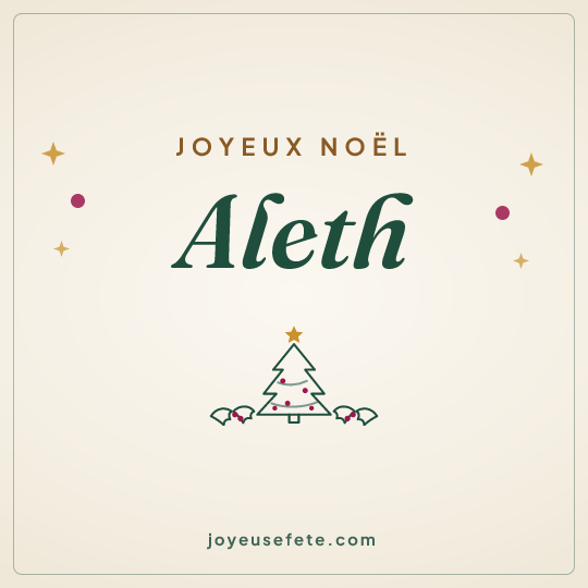 Image carrée « Joyeux Noël Aleth » pour WhatsApp
