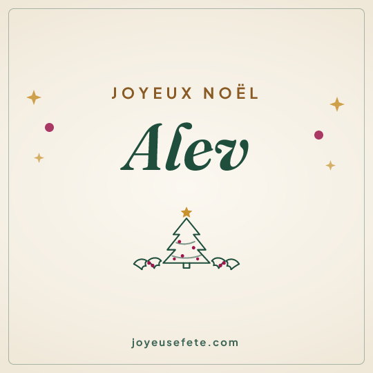 Image carrée « Joyeux Noël Alev » pour WhatsApp