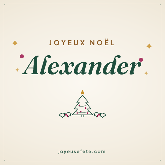 Image carrée « Joyeux Noël Alexander » pour WhatsApp