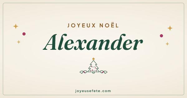 Image « Joyeux Noël Alexander » au format large