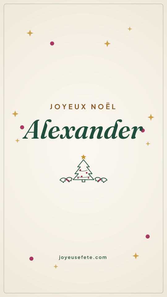 Image « Joyeux Noël Alexander » au format story