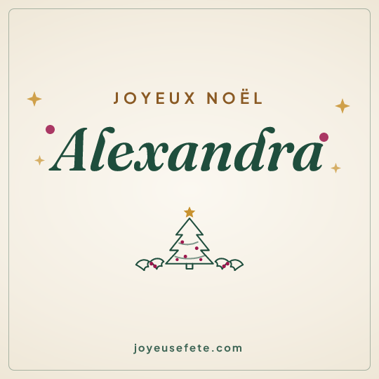 Image carrée « Joyeux Noël Alexandra » pour WhatsApp