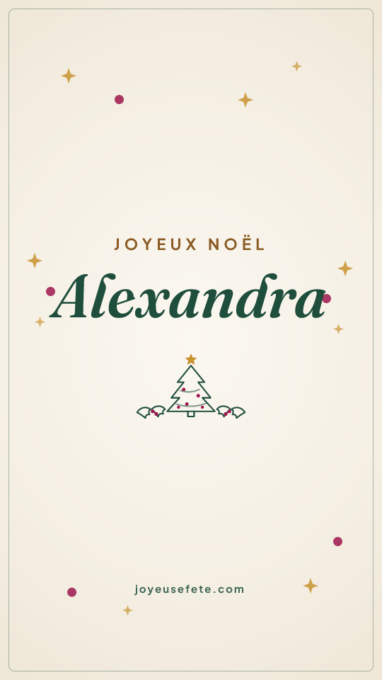 Image « Joyeux Noël Alexandra » au format story