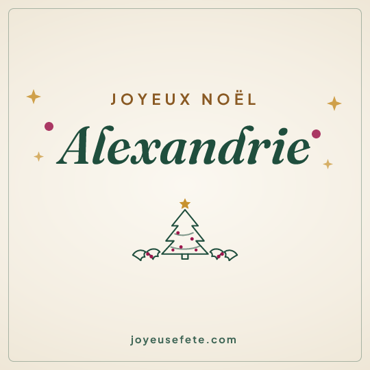Image carrée « Joyeux Noël Alexandrie » pour WhatsApp