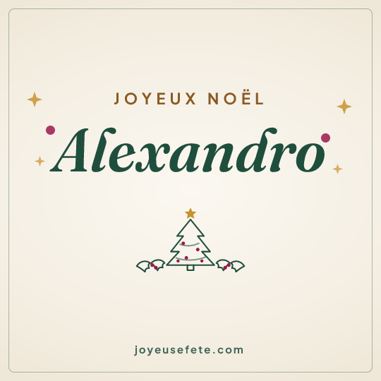 Image carrée « Joyeux Noël Alexandro » pour WhatsApp