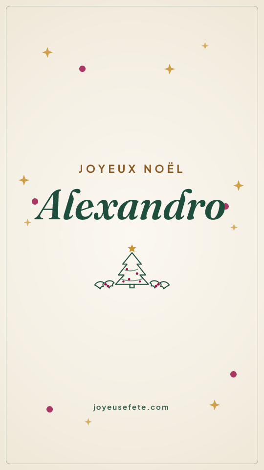 Image « Joyeux Noël Alexandro » au format story