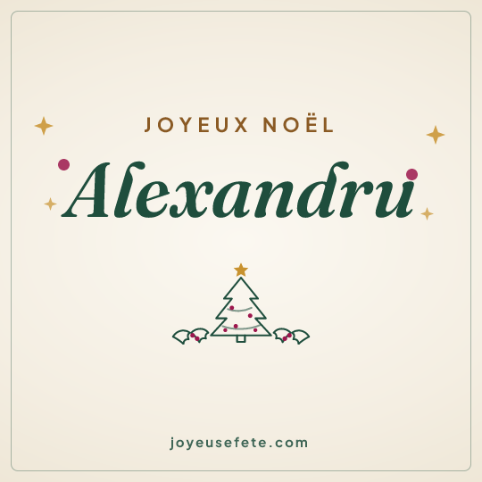 Image carrée « Joyeux Noël Alexandru » pour WhatsApp