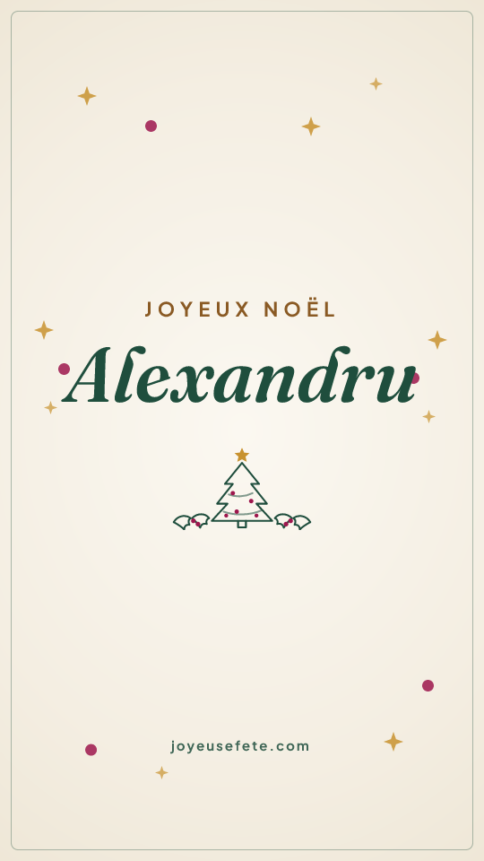 Image « Joyeux Noël Alexandru » au format story