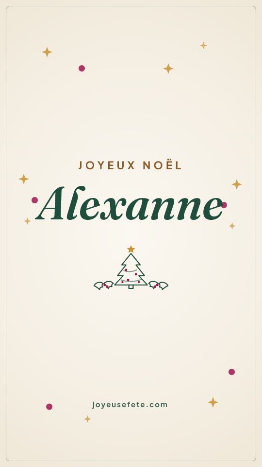Image « Joyeux Noël Alexanne » au format story