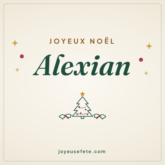 Image carrée « Joyeux Noël Alexian » pour WhatsApp