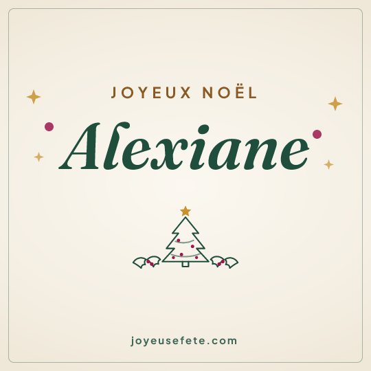 Image carrée « Joyeux Noël Alexiane » pour WhatsApp