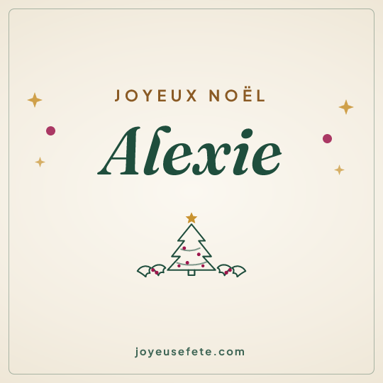 Image carrée « Joyeux Noël Alexie » pour WhatsApp