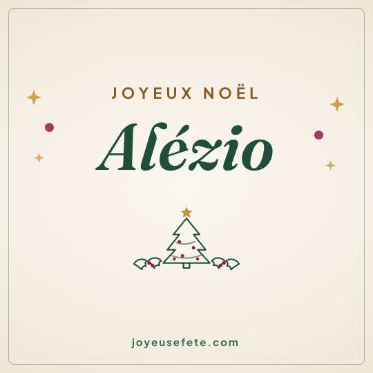 Image carrée « Joyeux Noël Alézio » pour WhatsApp