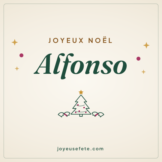Image carrée « Joyeux Noël Alfonso » pour WhatsApp