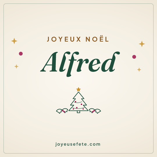 Image carrée « Joyeux Noël Alfred » pour WhatsApp
