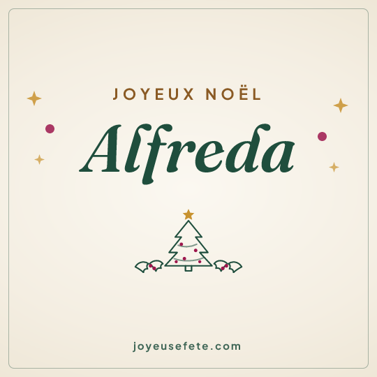 Image carrée « Joyeux Noël Alfreda » pour WhatsApp
