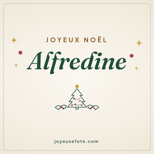 Image carrée « Joyeux Noël Alfredine » pour WhatsApp