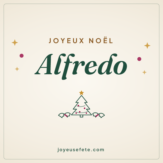 Image carrée « Joyeux Noël Alfredo » pour WhatsApp