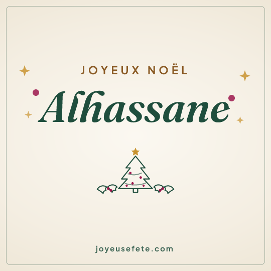 Image carrée « Joyeux Noël Alhassane » pour WhatsApp