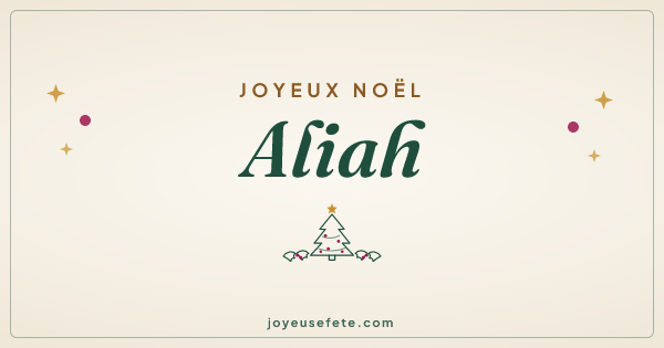 Image « Joyeux Noël Aliah » au format large