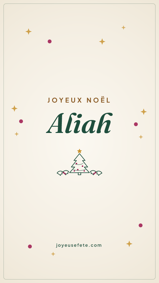 Image « Joyeux Noël Aliah » au format story