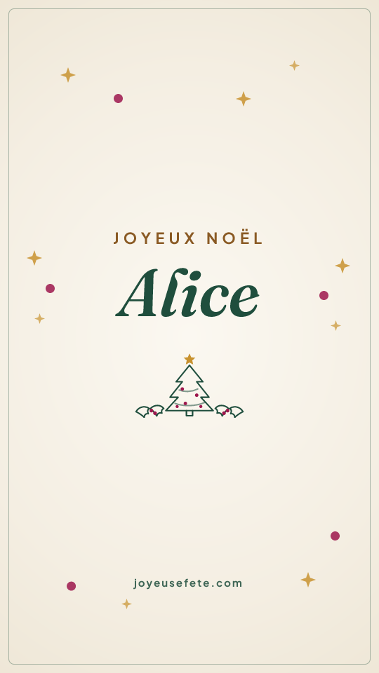 Image « Joyeux Noël Alice » au format story