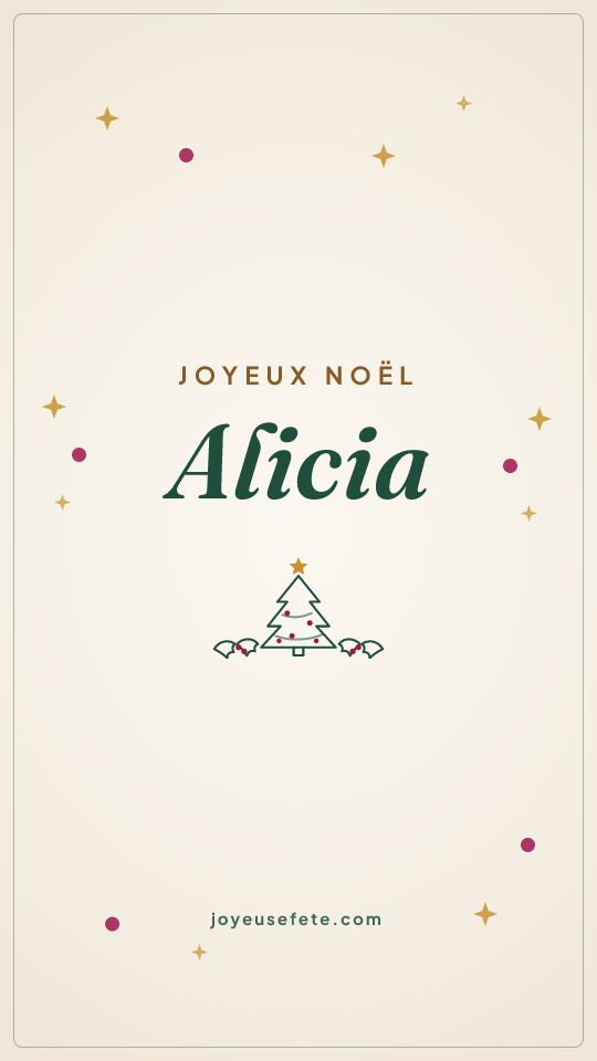 Image « Joyeux Noël Alicia » au format story