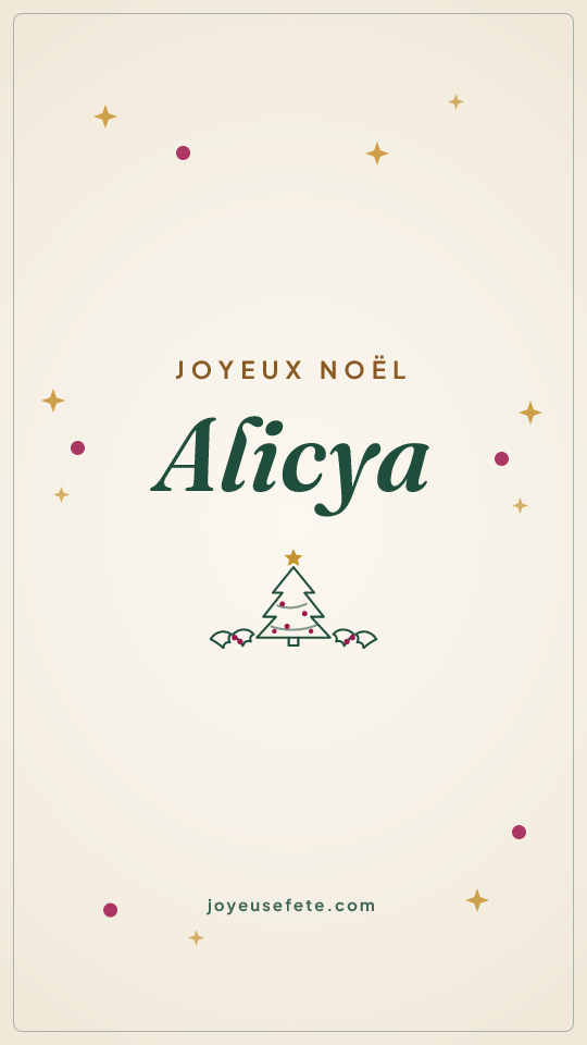 Image « Joyeux Noël Alicya » au format story