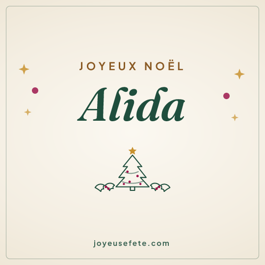 Image carrée « Joyeux Noël Alida » pour WhatsApp