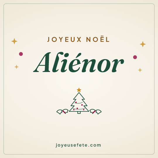 Image carrée « Joyeux Noël Aliénor » pour WhatsApp