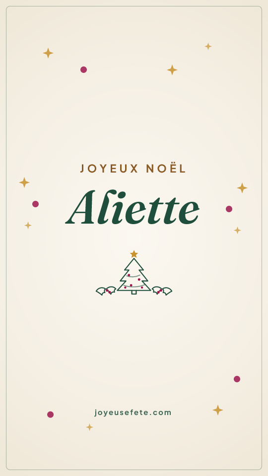 Image « Joyeux Noël Aliette » au format story