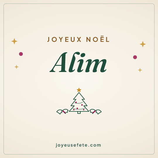 Image carrée « Joyeux Noël Alim » pour WhatsApp